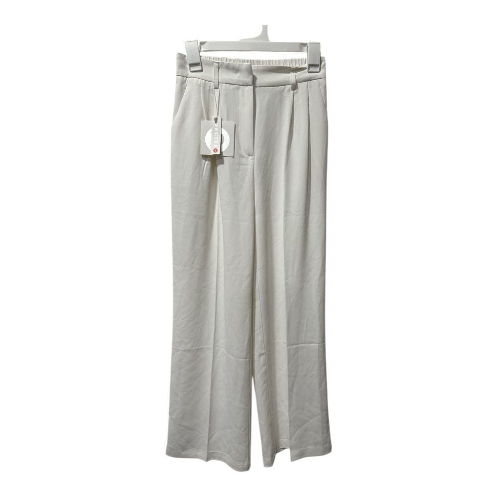 Decivi Wome’s Cream Wide-Leg Pants